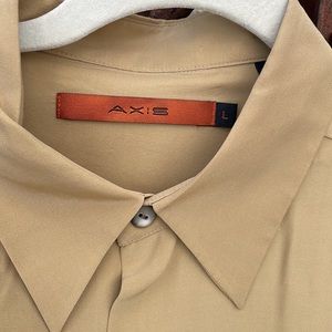 Axis Mens Gold dress shirt Rock and roll Large